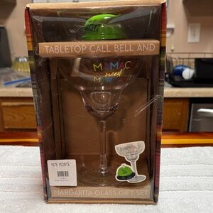Mamacita Needs A Margarita Glass Gift Set with Green Call Bell office
